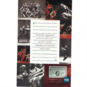 American Express ADVERT American Dance Theater 1990s  Vintage Print Ad